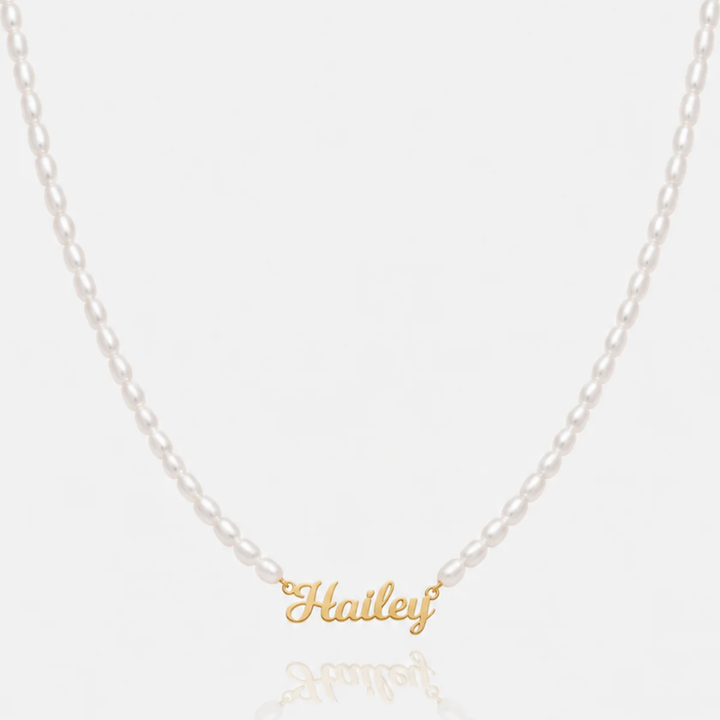 NAME NECKLACE WITH FRESHWATER PEARLS