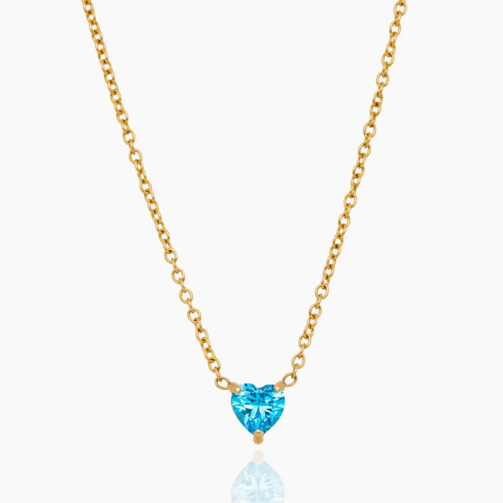 COLLIER AVEC UNE PIERRE DE NAISSANCE EN FORME DE CŒUR