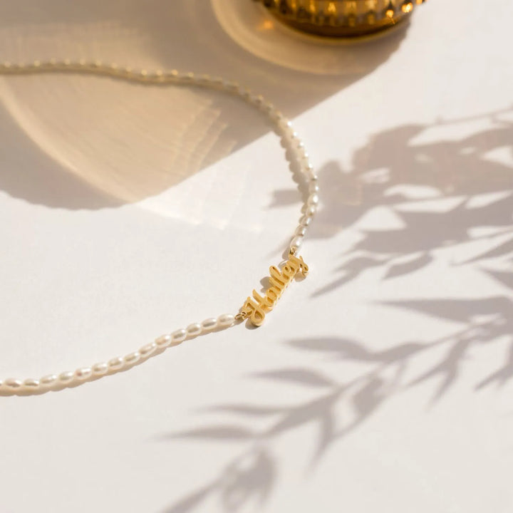 NAME NECKLACE WITH FRESHWATER PEARLS