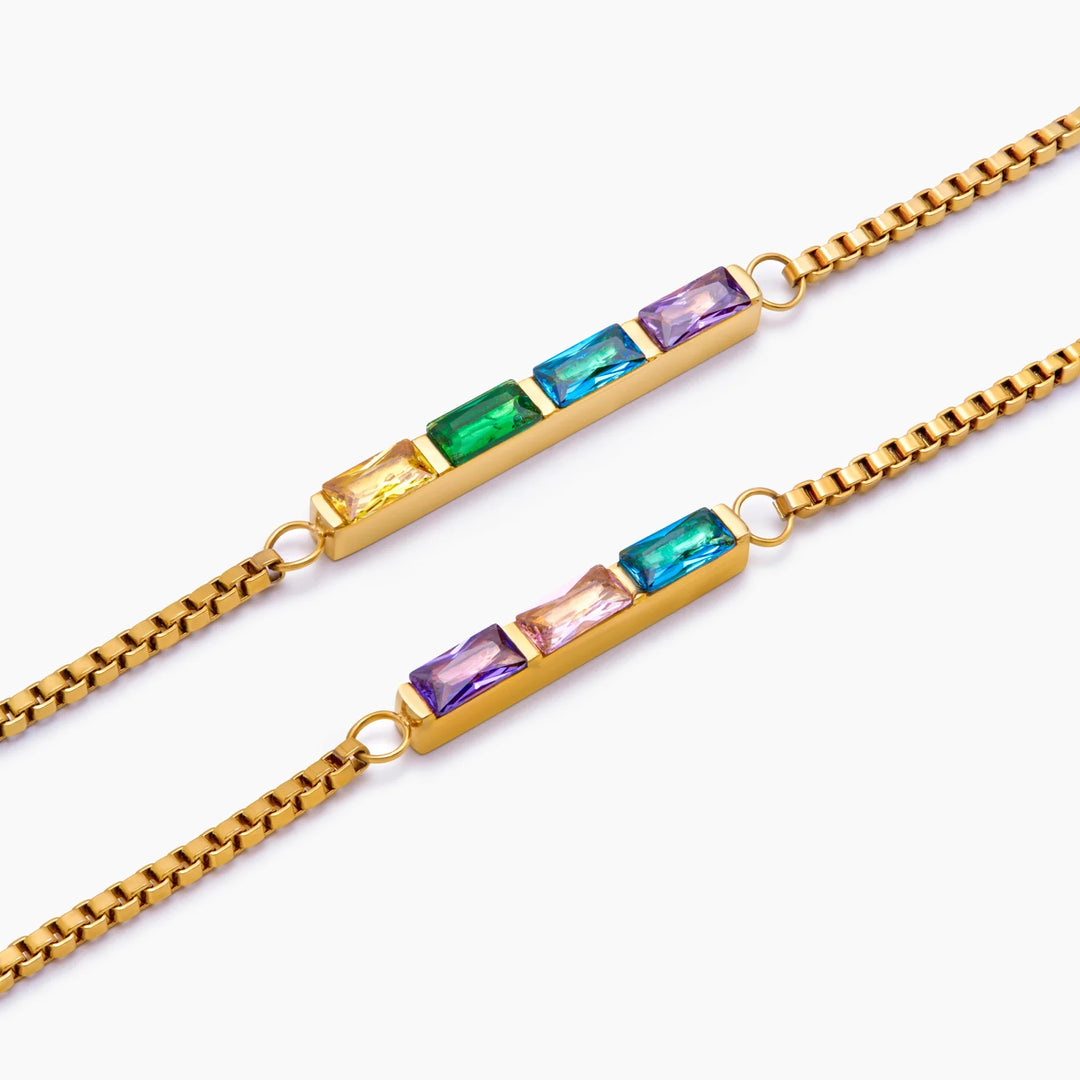 BRACELET FIN BAGUETTE AVEC PIERRE DE NAISSANCE
