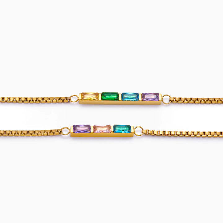 BRACELET FIN BAGUETTE AVEC PIERRE DE NAISSANCE