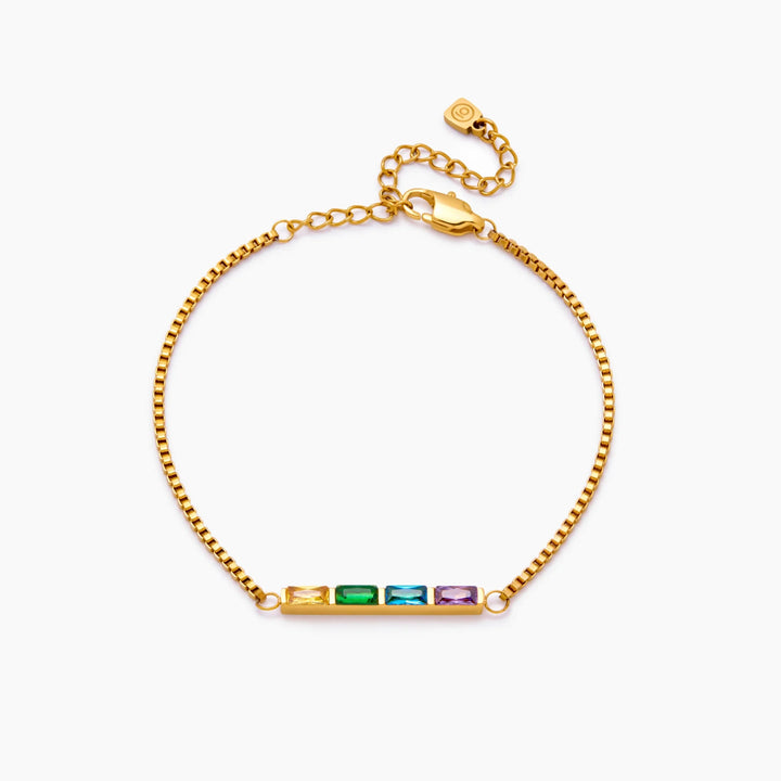 BRACELET FIN BAGUETTE AVEC PIERRE DE NAISSANCE