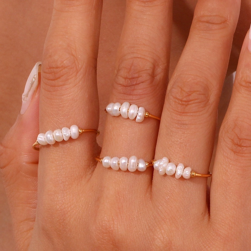 BAGUE AVEC PERLES D'EAU DOUCE