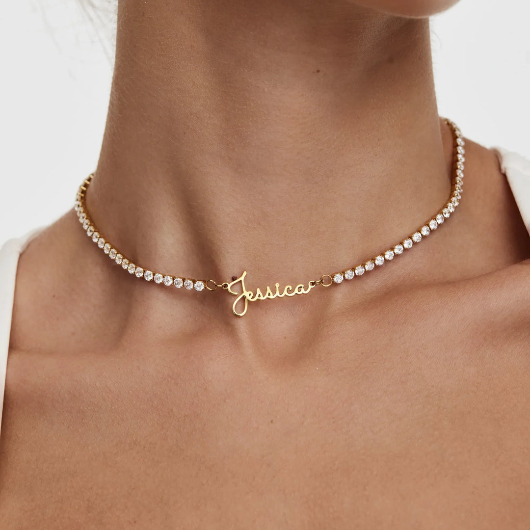COLLIER TENNIS AVEC PRÉNOM