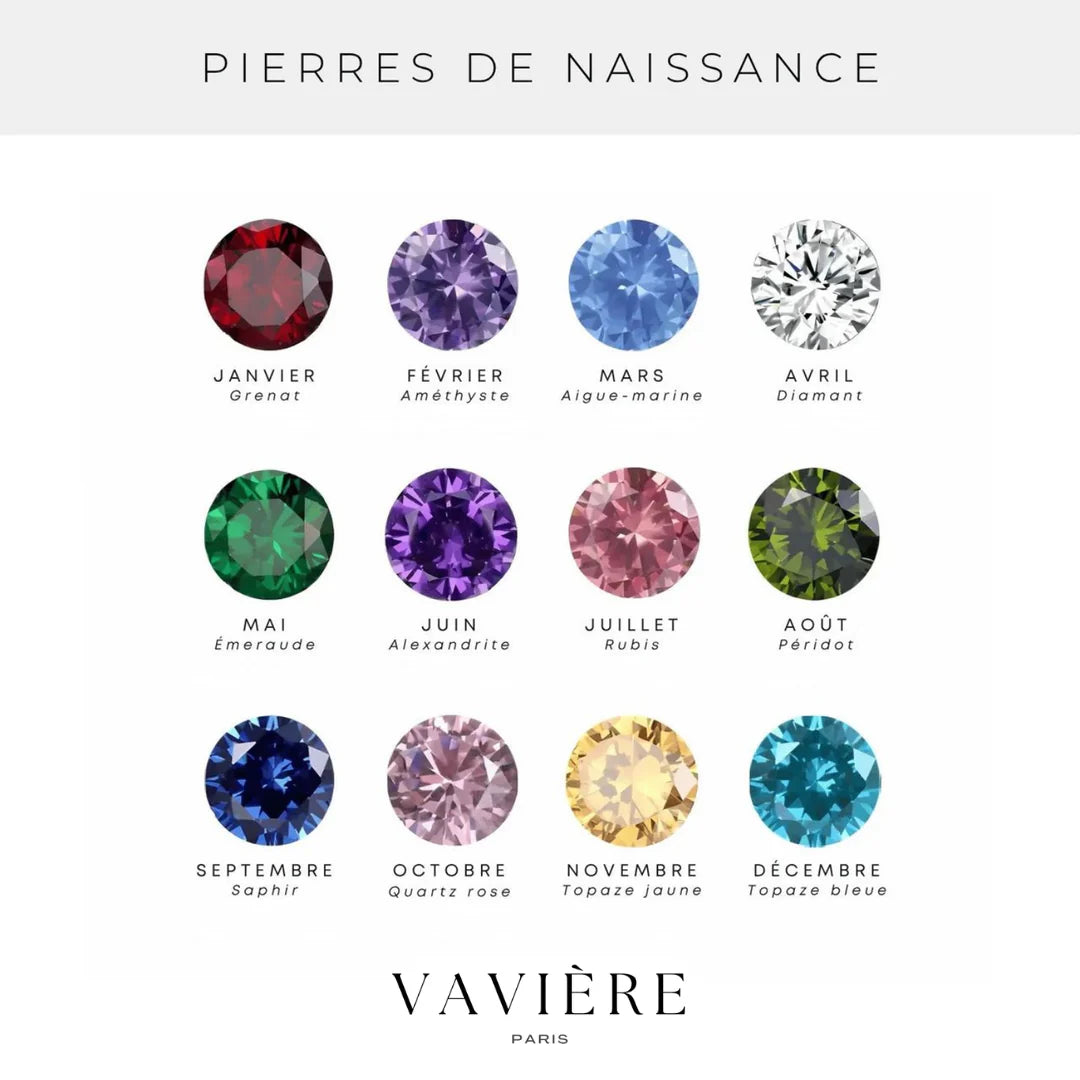BRACELET FLEUR ET PIERRE DE NAISSANCE