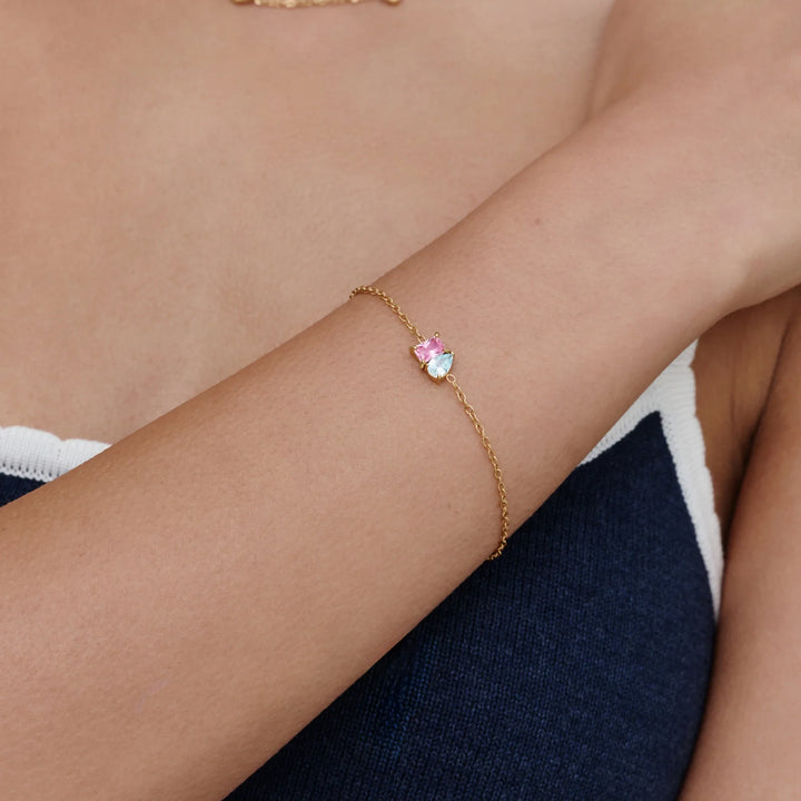 BRACELET DUO ÉTERNEL AVEC PIERRES DE NAISSANCE