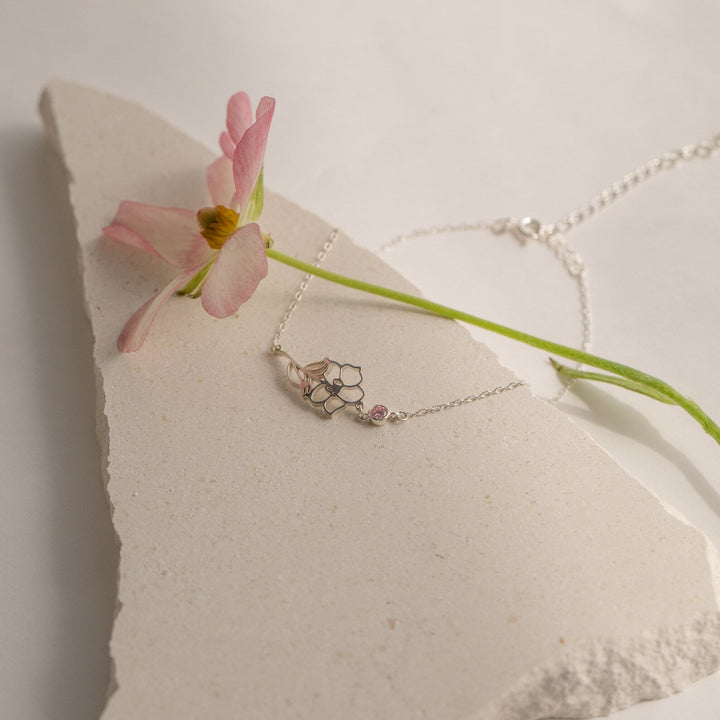 BRACELET FLEUR ET PIERRE DE NAISSANCE