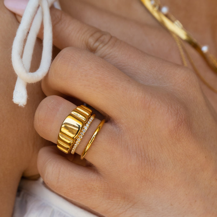 BAGUE GODRONNÉE